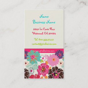 PixDezines Alegre retro cartões de visitas florais