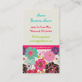 PixDezines Alegre retro cartões de visitas florais