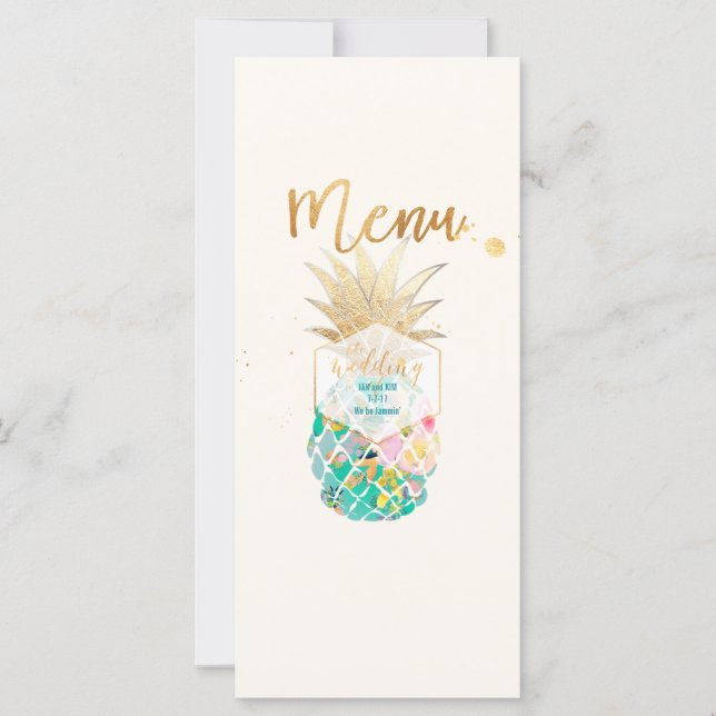 PixDezines Aloha Pineapple Faux Dourado (Frente)