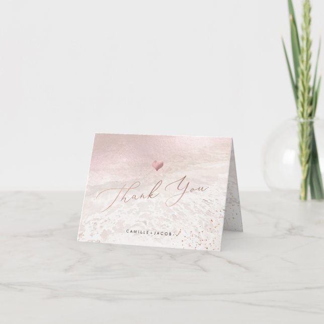 PixDezines Blush Coastal Wedding Agradecimento (Frente)