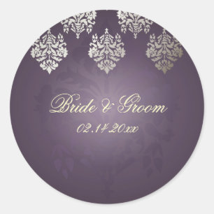 PixDezines Damask 6 Plum + adesivos prateados fals