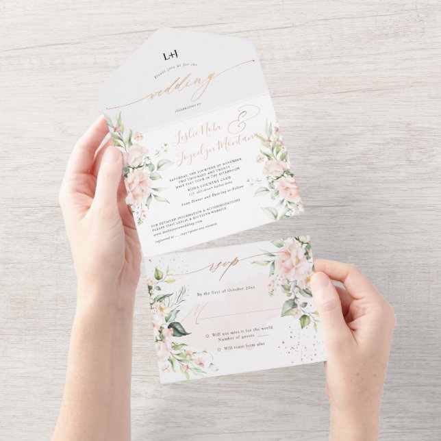 PixDezines Elegante Blush n Cream Rosas (Aba destacável)
