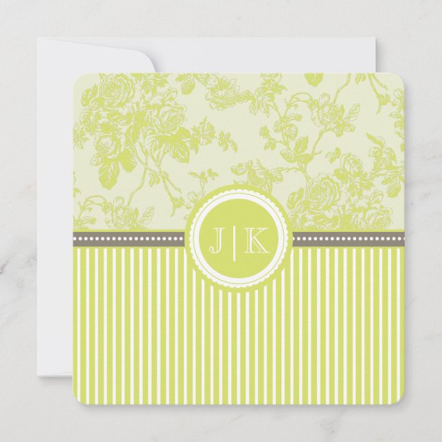 PixDezines Endive Rosas de Vintagem Verde (Frente)