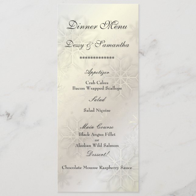 PixDezines Flocos de neve no gelo, Menu (Frente)