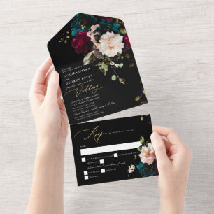 PixDezines Flores Mal-humoradas Burgundy Teal