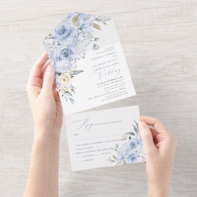 PixDezines H2 Rosas Azuis Dusty Hydrangea (Tearaway)