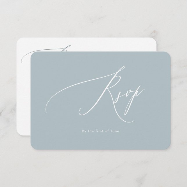 PixDezines Luxe Caligrafia Resposta Azul Dusty (Frente/Verso)