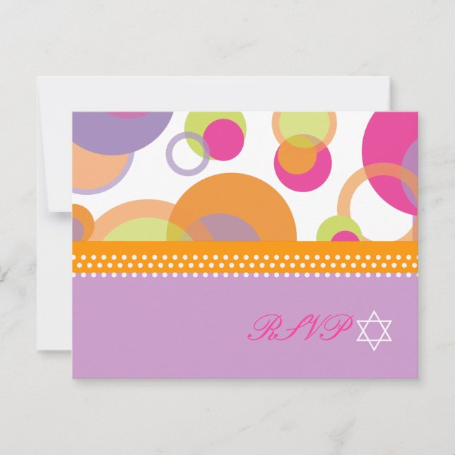 PixDezines Mod Bubbles RSVP para Bat Mitvah (Frente)