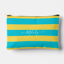 PixDezines Monograma Listrado Turquesa Amarelo Lim