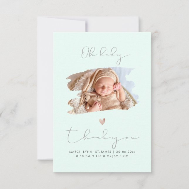 PixDezines Oh Baby Shower Agradecimento DIY Cor Mi (Frente)