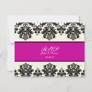 PixDezines Piqué, RSVPs Damask exigem convites 5x7