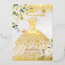 PixDezines Quinceanera Champagne Dourada Glitter G