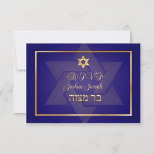 PixDezines rsvp bar mitzvah clássico/azul/dourado