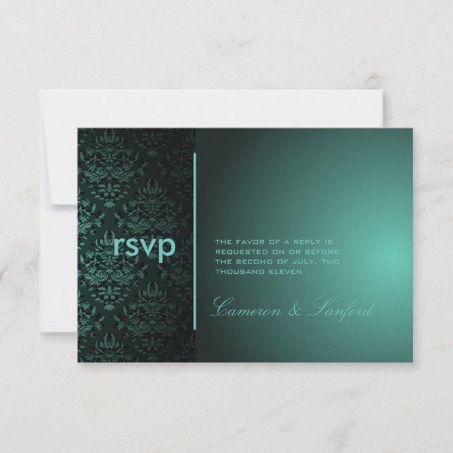 PixDezines RSVP Bijoux Damask/Teal Green (Frente)