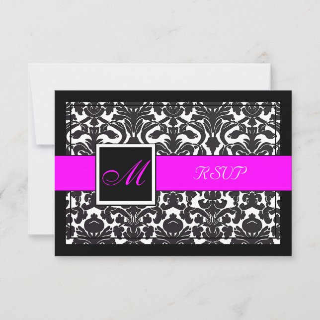 PixDezines rsvp Black Flora Damask/cores DIY (Frente)