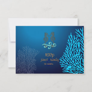 PixDezines rsvp Blue Coral+Seahorse, uma festa na 