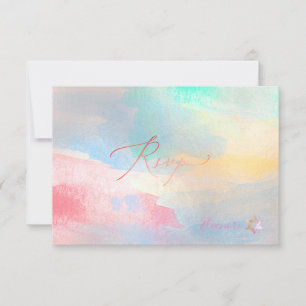PixDezines RSVP Brushing Watercolor Bat Mitzvah ✡