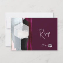 PixDezines RSVP Burgundy Aquarela Bat Mitzvah ✡
