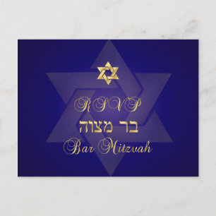 PixDezines rsvp Classic Mitzvah para convites 5x7
