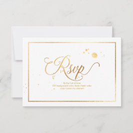 PixDezines RSVP Dazzled Faux Dourado Marble Confet