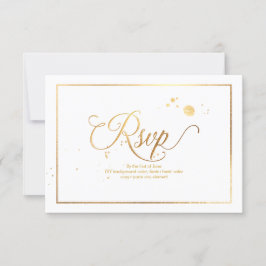 PixDezines RSVP Dazzled Faux Dourado Marble Confet