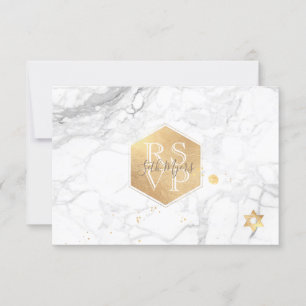 PixDezines RSVP Faux Dourado Bar Mitzvah ✡