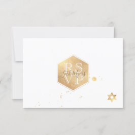 PixDezines RSVP Faux Dourado Honeycomb Bar Mitzvah