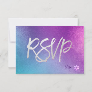PixDezines RSVP H2 Ombre Purple+Pink Bat Mitzvah ✡