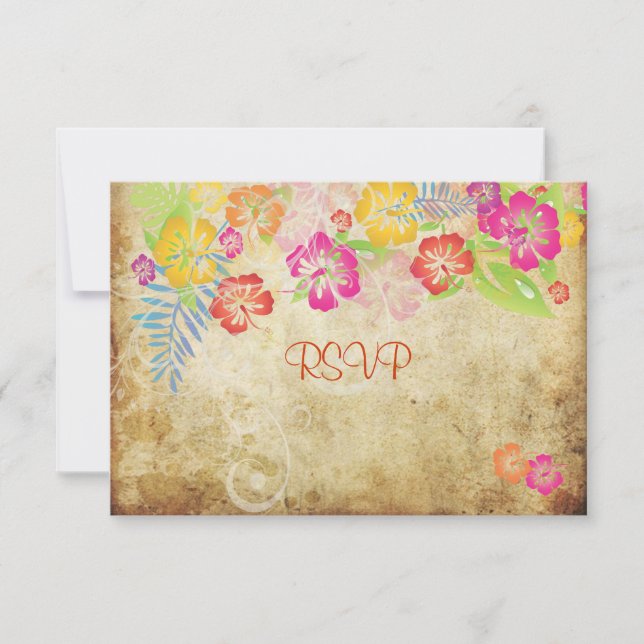 PixDezines RSVP Hibiscus + Swirls (Frente)