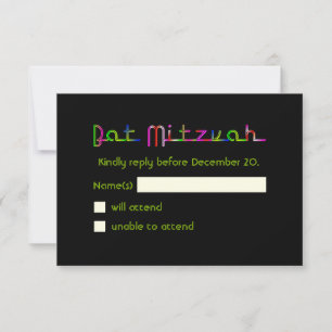 PixDezines Rsvp Luzes de Neon/Vegas/Bat Mitzvah