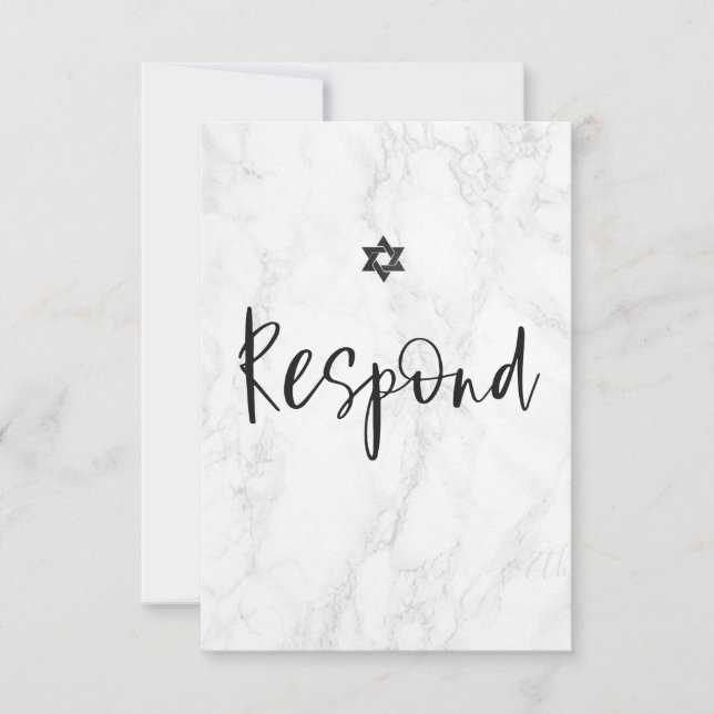 PixDezines RSVP Marble Bar Mitzvah ✡ (Frente)