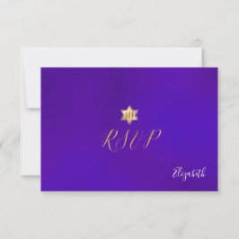 PixDezines RSVP minimalista ultra violeta Mitzvah 