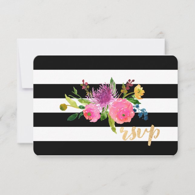 PixDezines rsvp mitzvah/DIYstripes/floral (Frente)