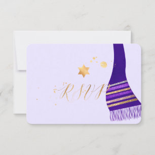 PixDezines rsvp mitzvah/Talit Púrpura Alto