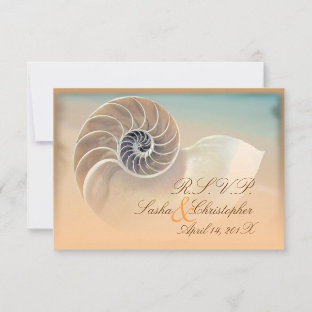 PixDezines rsvp nautilus, Convites para Casamento (Frente)