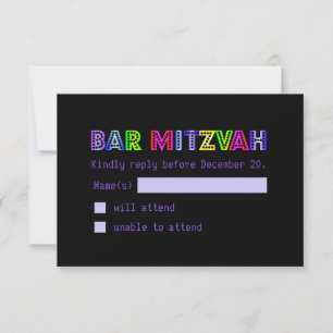 PixDezines RSVP Neon - Sinal Bar Mitzvah