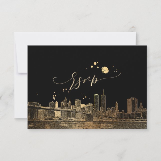 PixDezines RSVP NYC Skyline/Faux Gold (Frente)