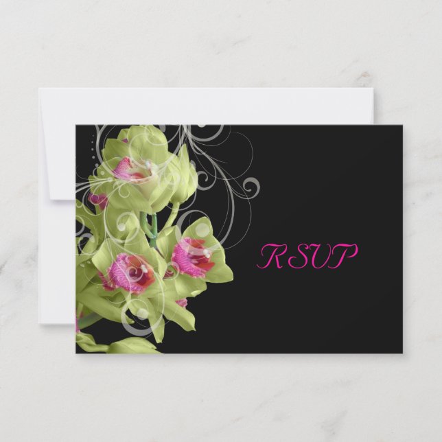 PixDezines rsvp Orquídea Verde/fundo DIY (Frente)