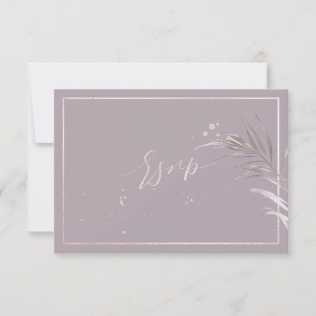 PixDezines RSVP Palmas Rosa DIY Fundo (Frente)