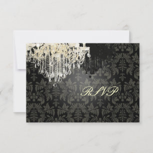 PixDezines RSVP Preto + Chandelier Branco