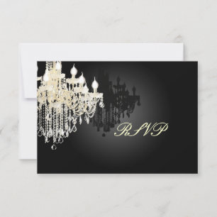 PixDezines RSVP Preto + Chandelier Branco