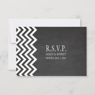 PixDezines rsvp quadro-negro+chevron