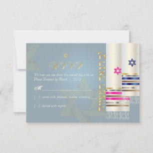 PixDezines RSVP Rosa/BlueTallits/B'nai Mitzvah