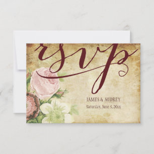 PixDezines rsvp rosas vintage/ pergaminho