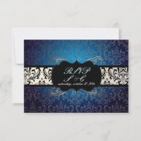 PixDezines rsvp Rossi Damask, azul-meia-noite