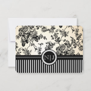 PixDezines rsvp toile/rosas/preto