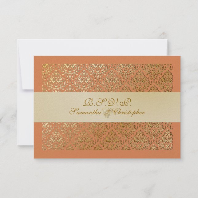 PixDezines rsvp vavin damasco/cor personalizado co (Frente)