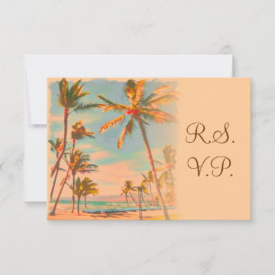 PixDezines rsvp Vintage Beach Scence/Aloha/Luau