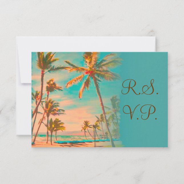 PixDezines rsvp vintage hawaiian Beach/teal (Frente)