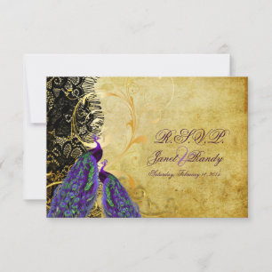 PixDezines rsvp vintage pavão+filigree swirls